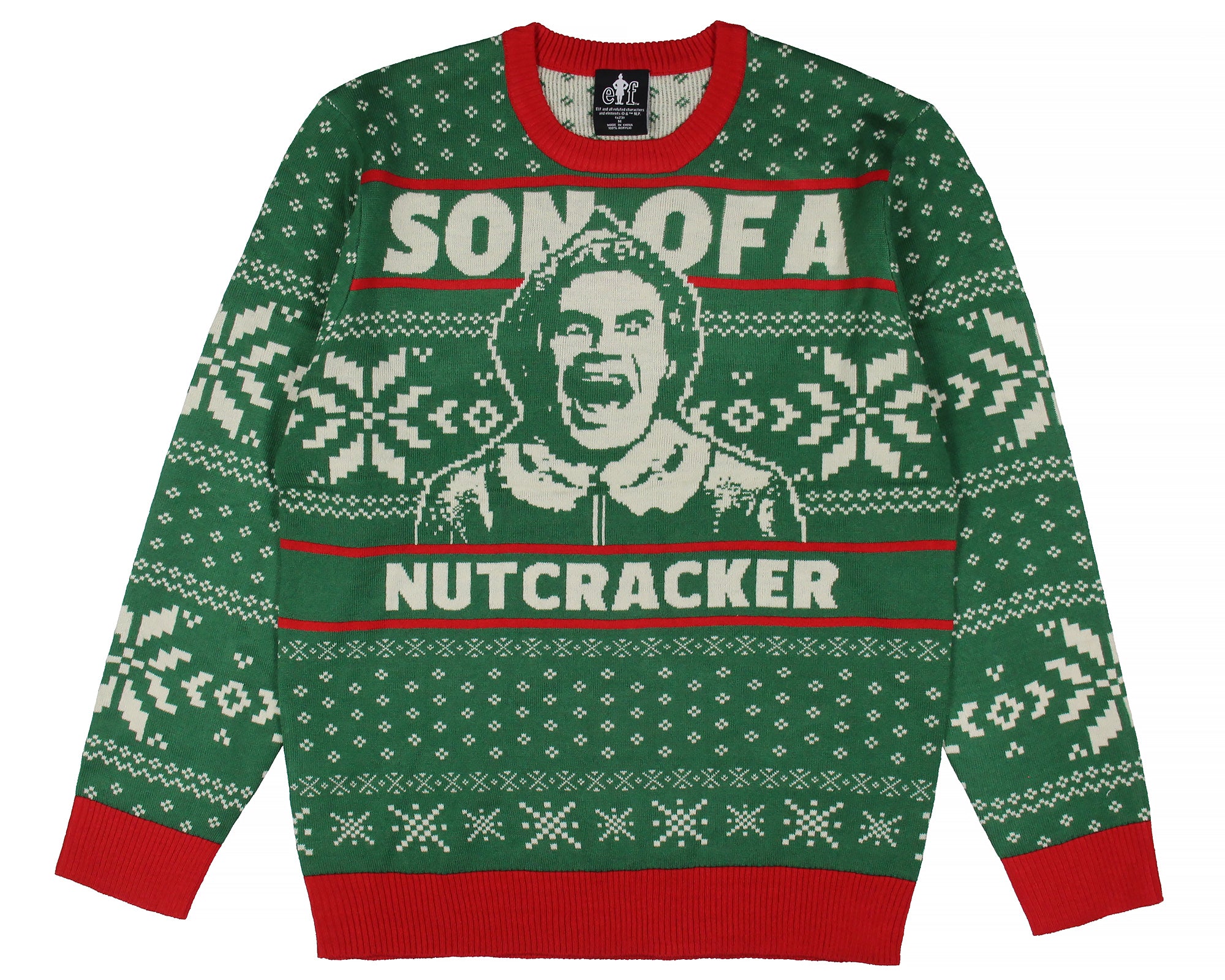 ELF Men's Buddy Son of a Nutcracker Ugly Christmas Knit Pullover Sweater