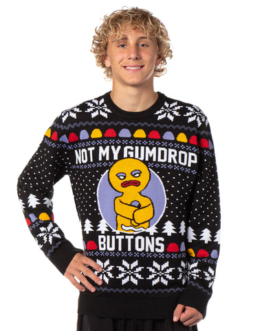Shrek Men's Gingerbread Man Not My Gumdrop Buttons Ugly Sweater Knit Pullover