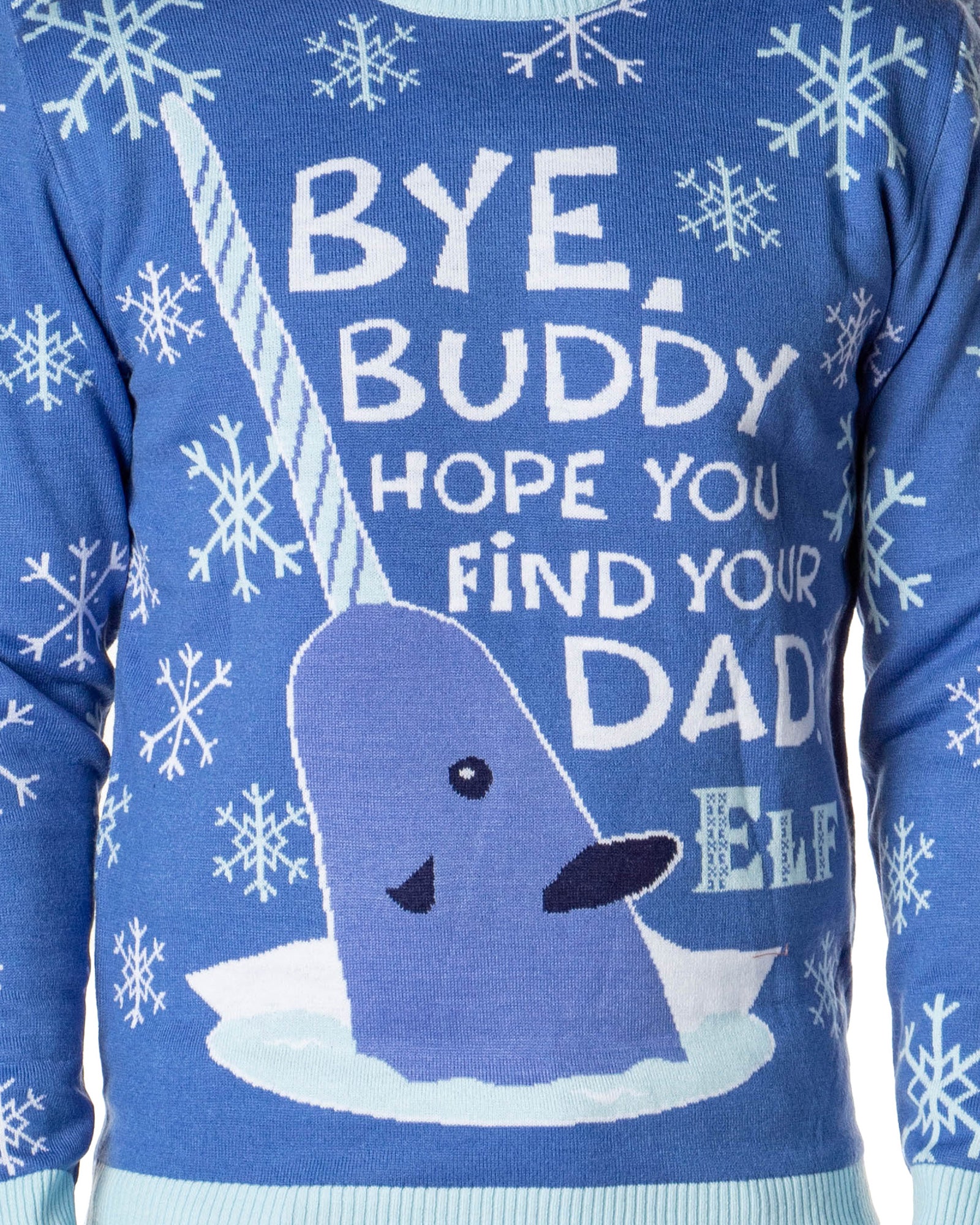 ELF The Movie Men's Mr. Narwhal Ugly Sweater for Christmas Knit Pullover