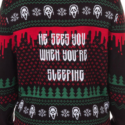 Ghost Face Adult Ugly Sweater for Christmas Ghostface Knit Holiday Pullover