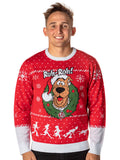 Scooby Doo Men's Ruh-Roh! Santa Scooby Christmas Ugly Sweater Knit Pullover