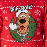 Scooby Doo Men's Ruh-Roh! Santa Scooby Christmas Ugly Sweater Knit Pullover