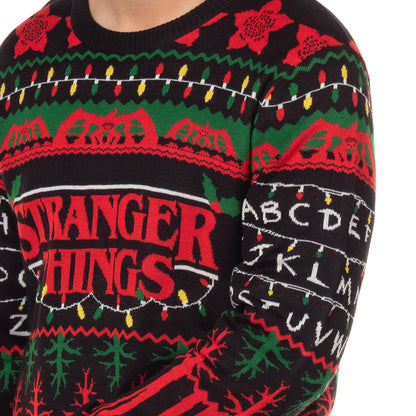 Stranger Things Ugly Sweater Men's The Upside Down Holiday Knit Pullover