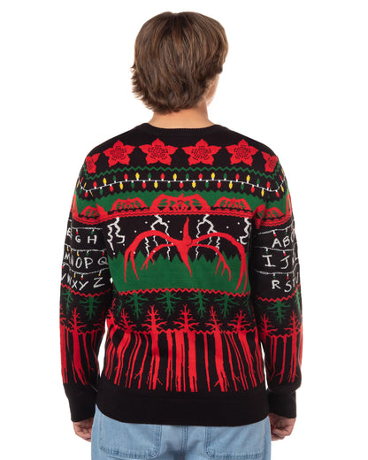 Stranger Things Ugly Sweater Men's The Upside Down Holiday Knit Pullover
