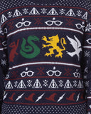Harry Potter Adult Hogwarts Houses Knit Ugly Sweater for Christmas