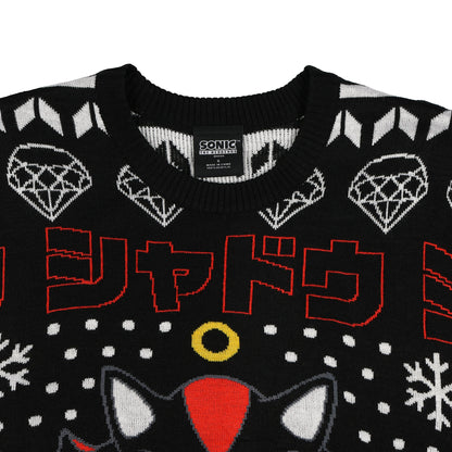 Sonic The Hedgehog Christmas Ugly Sweater Shadow Adult Knit Pullover