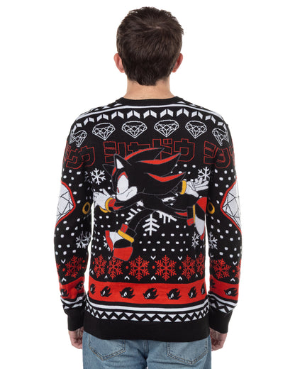 Sonic The Hedgehog Christmas Ugly Sweater Shadow Adult Knit Pullover