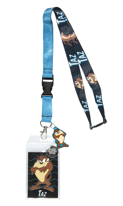 Looney Tunes Taz Breakaway ID Lanyard Badge Tasmanian Devil 1.75" Rubber Charm