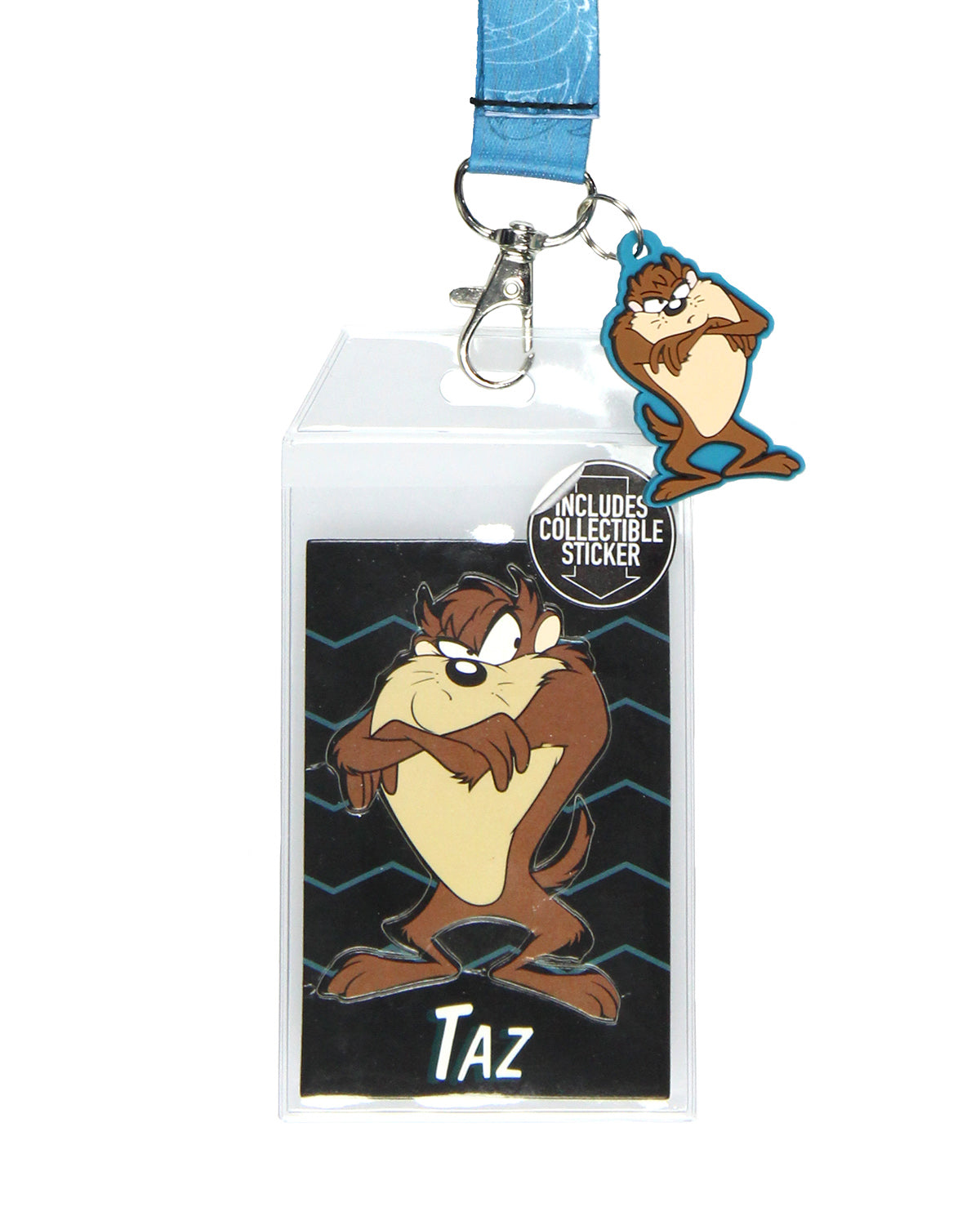 Looney Tunes Taz Breakaway ID Lanyard Badge Tasmanian Devil 1.75" Rubber Charm