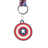 Marvel Captain America Wristlet Strap Lanyard for Keys with Keychain