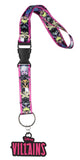 Disney Villains Chibi Print Wrist Strap Lanyard for Keys with 2" Rubber Keychain