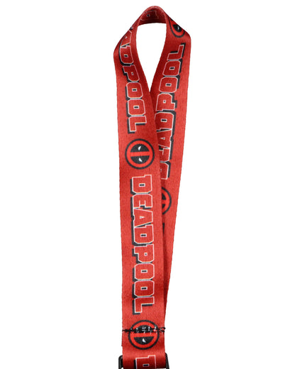 Marvel Deadpool Logo Wrist Strap Lanyard for Keys with 2" Rubber Keychain