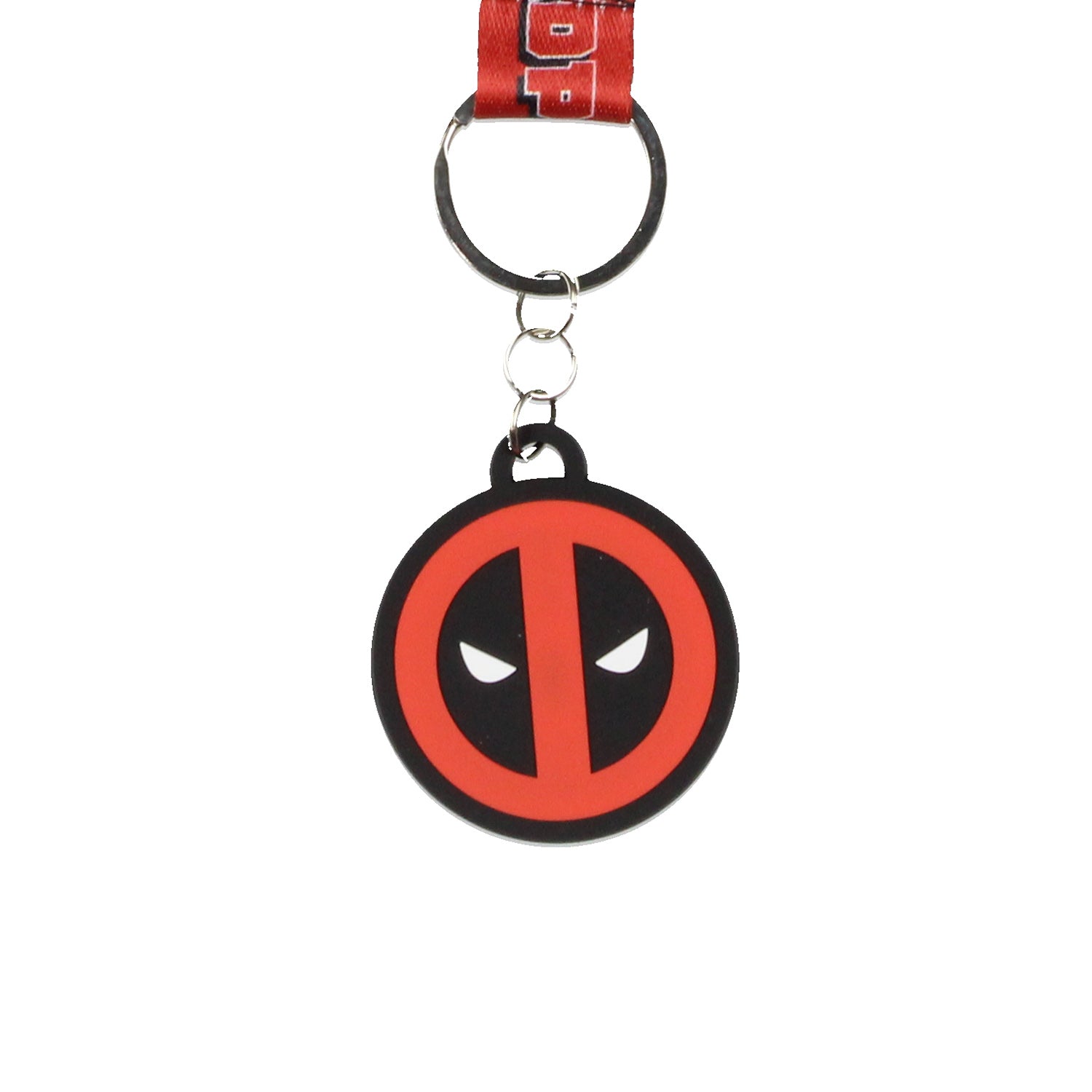 Marvel Deadpool Logo Wrist Strap Lanyard for Keys with 2" Rubber Keychain