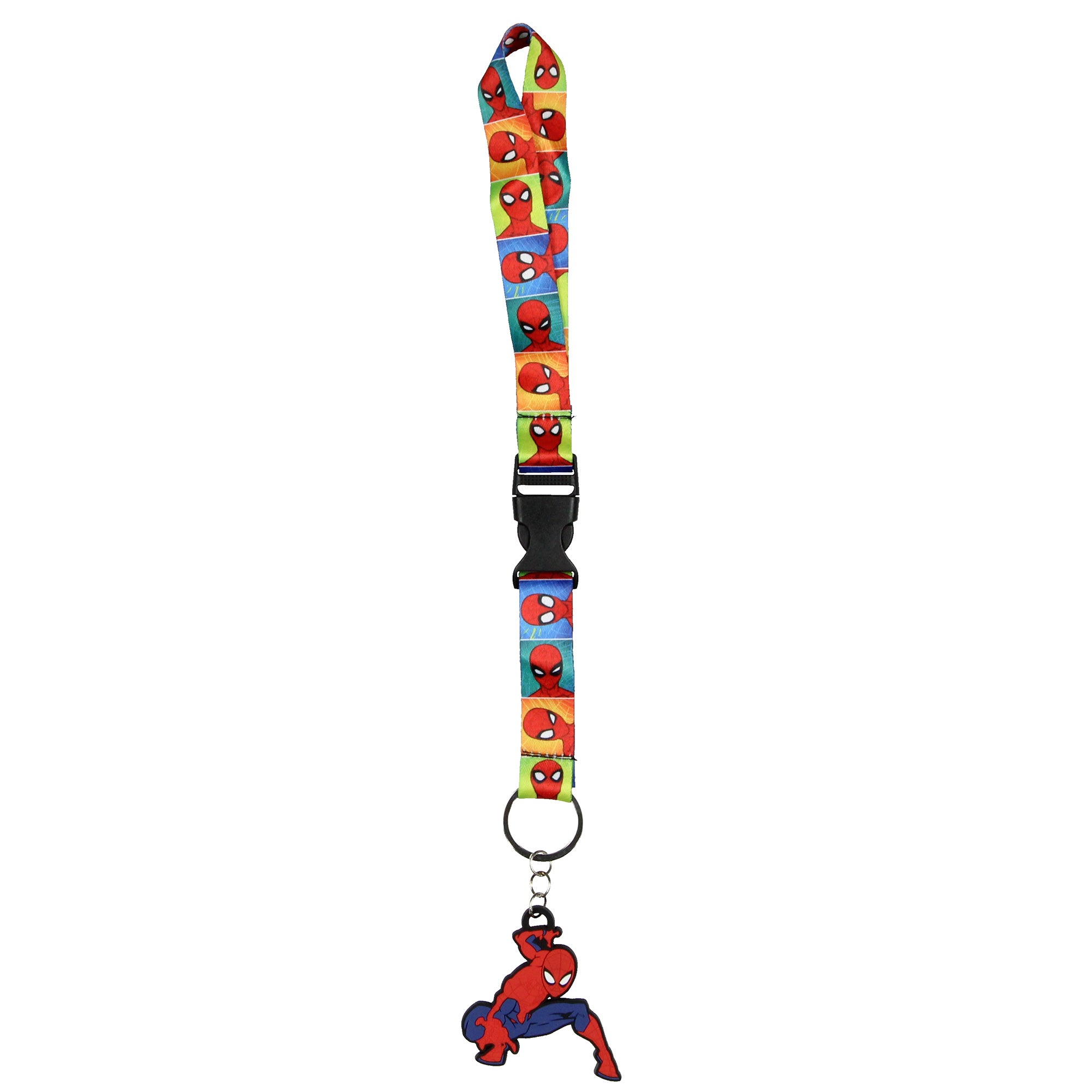 Marvel Spider-Man Many Faces Wrist Strap Lanyard for Keys with 2" Keychain