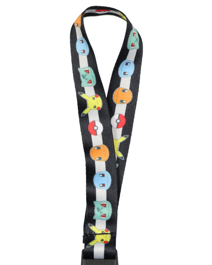 Pokemon Wrist Strap Lanyard for Keys Keychain Wallet OSFM with Charm