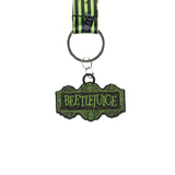 Beetlejuice Chibi Print Wrist Strap Lanyard for Keys with 2" Rubber Keychain