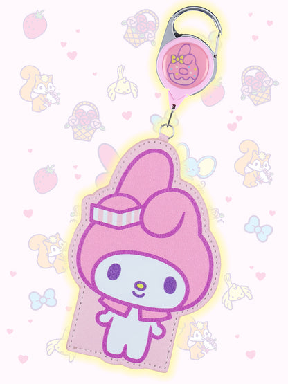 Sanrio Hello Kitty My Melody Retractable Reel Lanyard ID Badge Holder Keychain