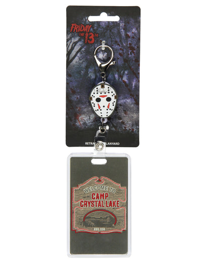Friday The 13th Rubber Jason Mask Badge Reel ID Badge Holder Retractable Lanyard