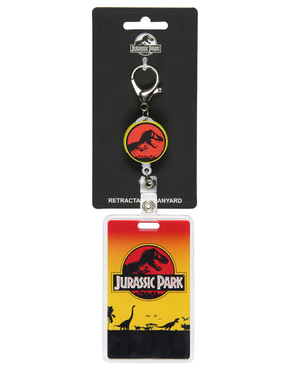 Jurassic Park Rubber Dino Design Badge Reel ID Badge Holder Retractable Lanyard
