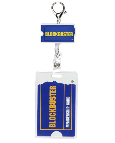 Blockbuster Torn Ticket Rubber Badge Reel and ID Holder Retractable Lanyard