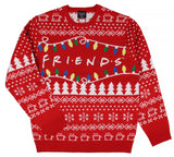 Friends TV Series Men's Logo And Holiday Lights Ugly Christmas Sweater