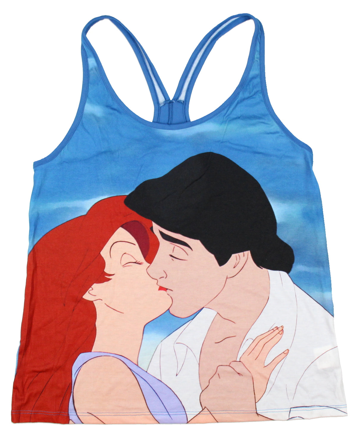 Disney The Little Mermaid Kiss The Girl Blue Keyhole Tank Top