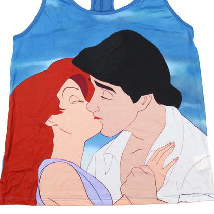 Disney The Little Mermaid Kiss The Girl Blue Keyhole Tank Top