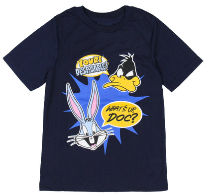 Looney Tunes Boys' Daffy Duck And Bugs Bunny Catchphrases Kids T-Shirt