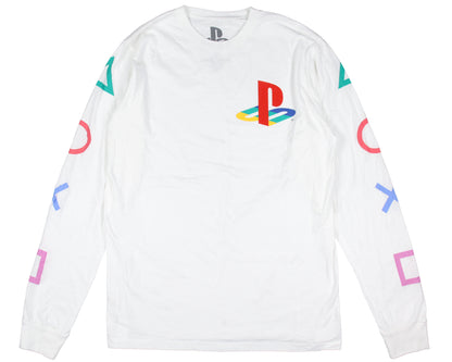PlayStation Men's Console Controller Button s Long Sleeve T-Shirt Adult