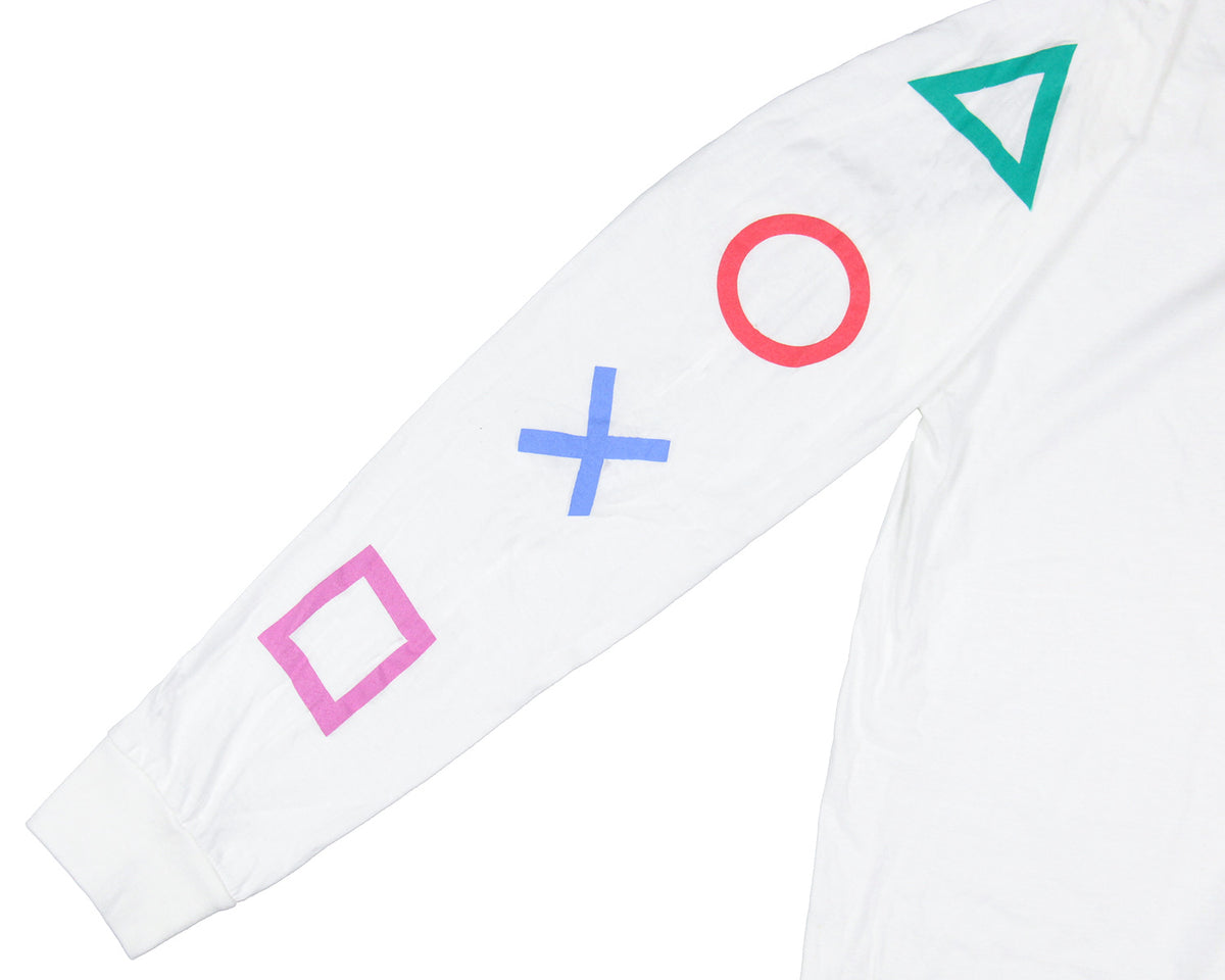 PlayStation Men's Console Controller Button s Long Sleeve T-Shirt Adult