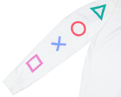 PlayStation Men's Console Controller Button s Long Sleeve T-Shirt Adult