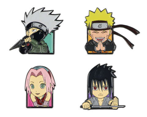 Naruto Team 7 Naruto Sasuke Uchiha Sakura Kakashi Hatake Enamel Lapel Pin 4 Set