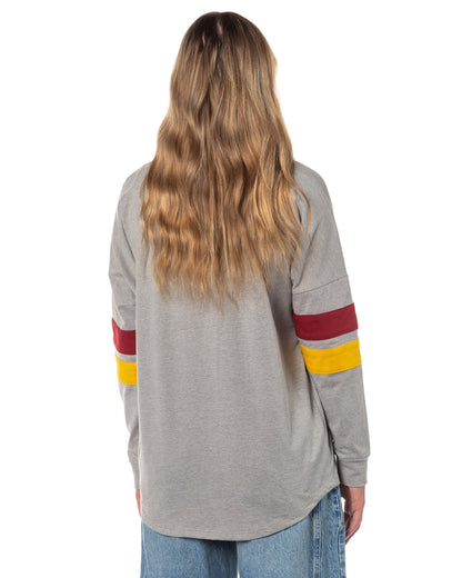 Harry Potter Houses Embroidered Varsity Jersey Pullover Long Sleeve Tops For Women - Gryffindor, Ravenclaw, Slytherin, Hufflepuff