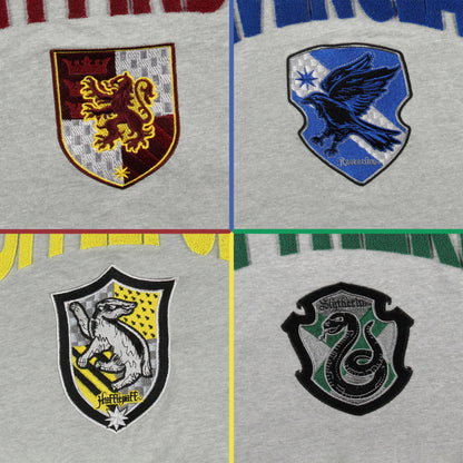 Harry Potter Houses Embroidered Varsity Jersey Pullover Long Sleeve Tops For Women - Gryffindor, Ravenclaw, Slytherin, Hufflepuff