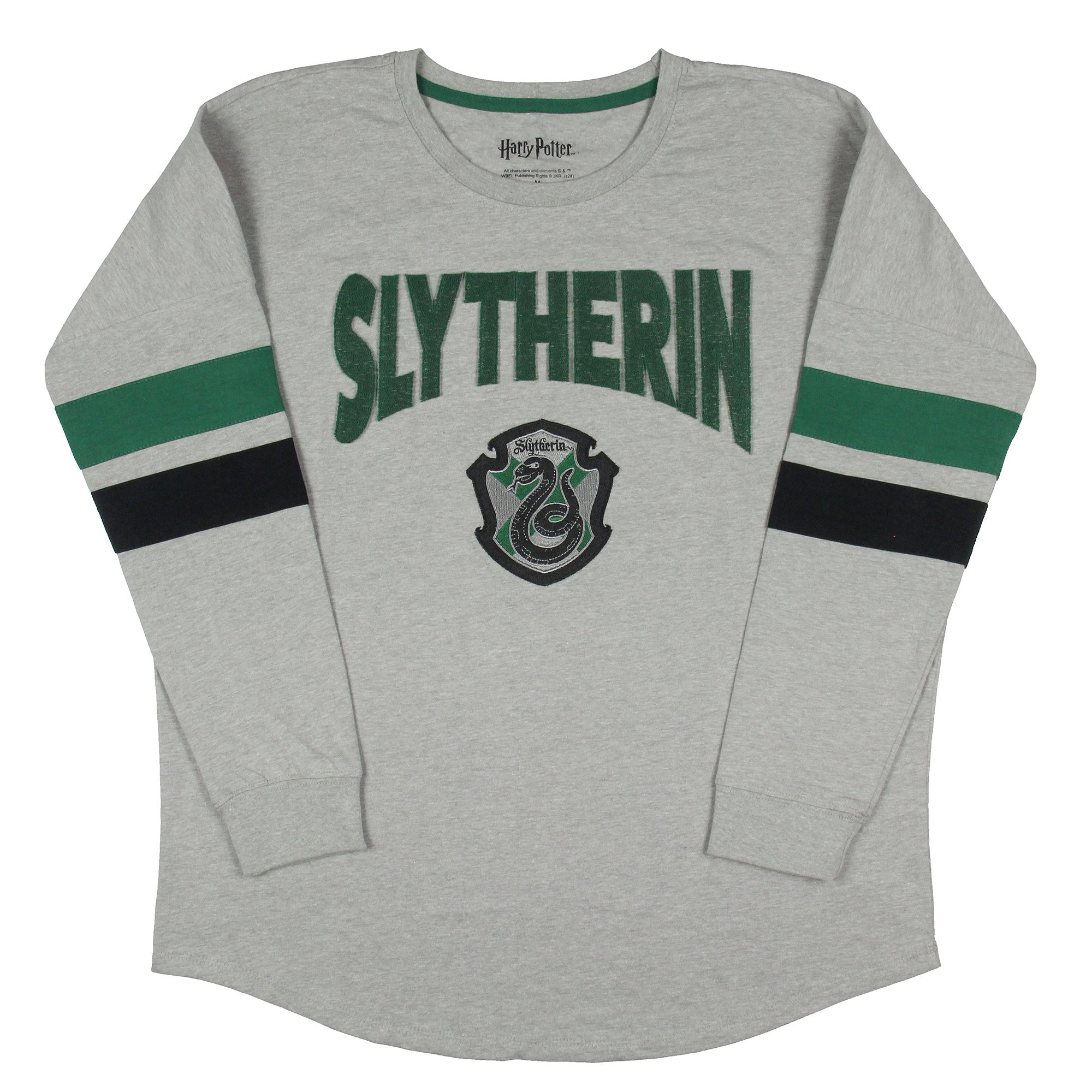 Harry Potter Houses Embroidered Varsity Jersey Pullover Long Sleeve Tops For Women - Gryffindor, Ravenclaw, Slytherin, Hufflepuff