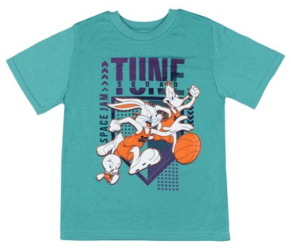 Looney Tunes Boy's Space Jam Tune Squad Bugs Bunny Tweety Bird Daffy T-Shirt
