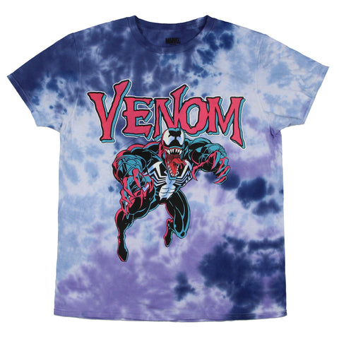 Marvel Comics Men's Spider-Man Venom In Action Lunge Tie-Dye Adult T-Shirt