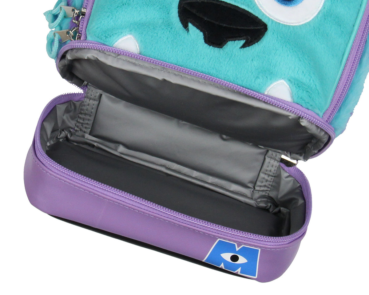 Disney Monsters Inc Fuzzy Fur Sulley Insulated Dual Compartment Lunch Box 10"
