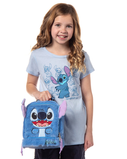 Disney Lilo & Stitch Furry Stitch 3D Dual Compartment Insulated Lunch Tote 10"