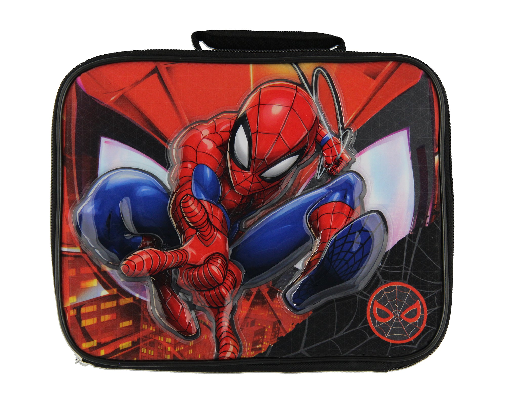 Marvel Spiderman Raised Design Kids Lunch Box Insulated Boys Lunch Bag 10"