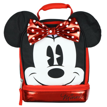 Minnie Mouse Lunch Box Minnie Metallic Design Dual Compartment Tote 10"
