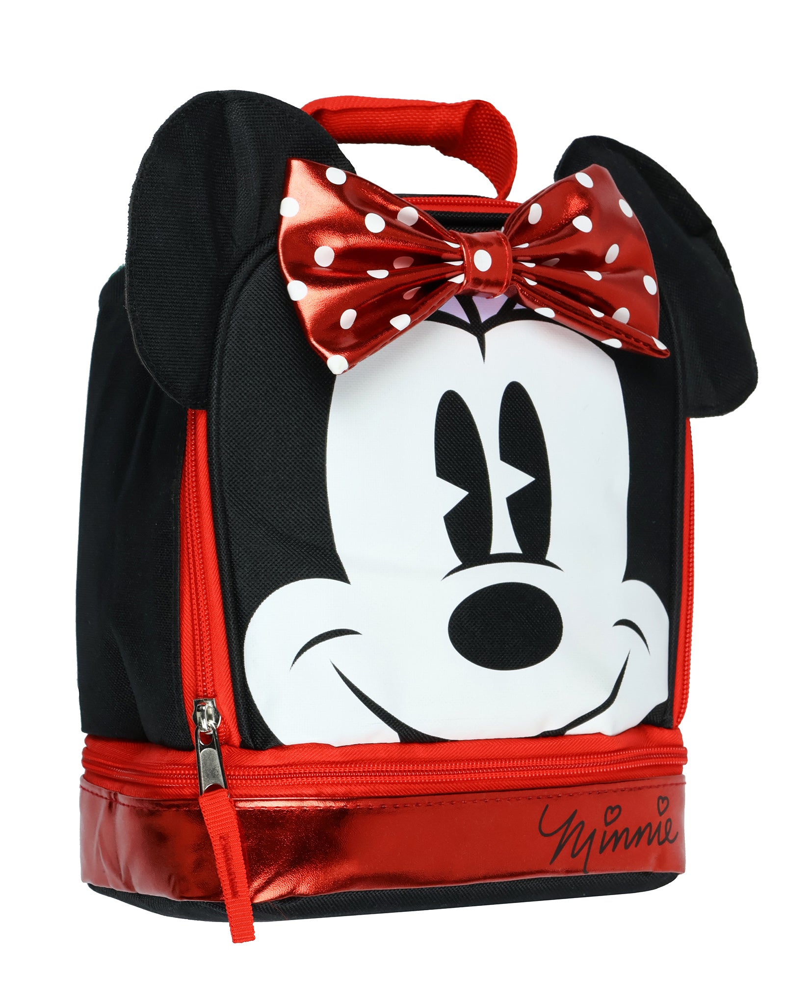 Minnie Mouse Lunch Box Minnie Metallic Design Dual Compartment Tote 10"