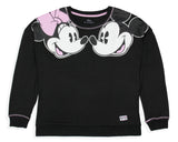 Disney Women's Minnie and Mickey Face To Face L/S Lounge Pajama Top