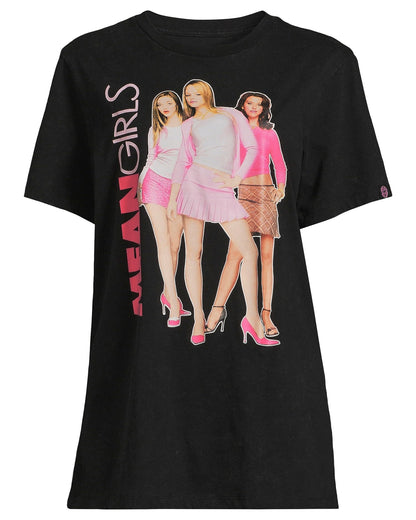 Mean Girls Shirt Womens The Plastics Boyfriend Fit Short Sleeve Graphic Tee (M)