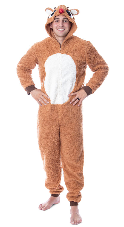 Rudolph The Red Nosed Reindeer Unisex Adult Fleece Union Suit Pajama