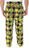 Dr. Seuss Men's The Grinch Sneaky Face Fleece Plush Pajama Pants