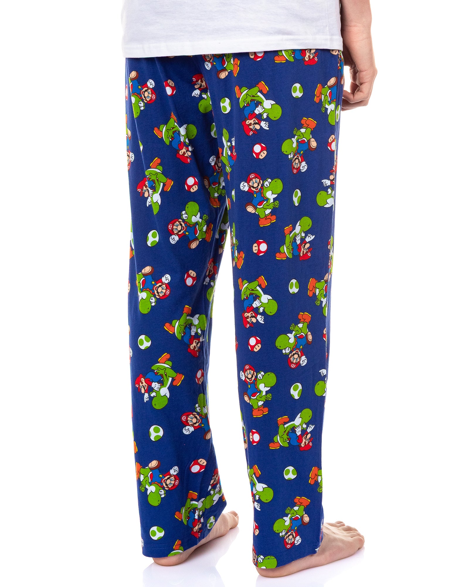 Nintendo Men's Mario and Yoshi Power Up Soft Touch Cotton Pajama Pants