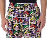 Nintendo Men's Mario and Villains Grid Soft Touch Cotton Pajama Pants