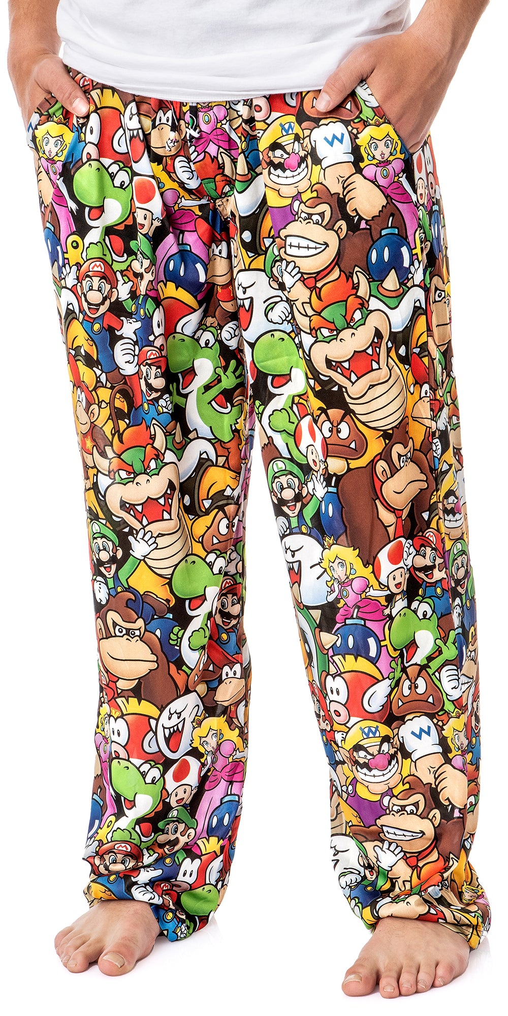 Nintendo Super Mario Pajama Pants Men's Character Collage Loungewear