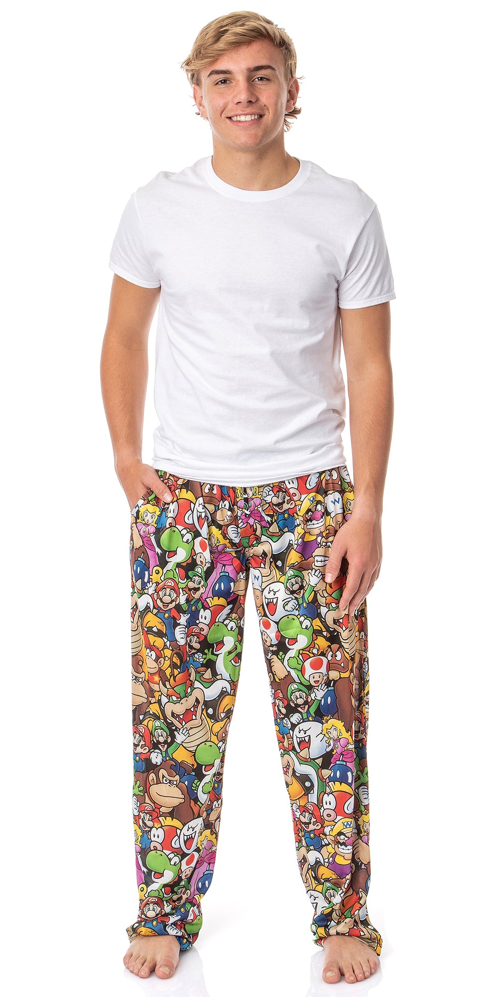 Nintendo Super Mario Pajama Pants Men's Character Collage Loungewear